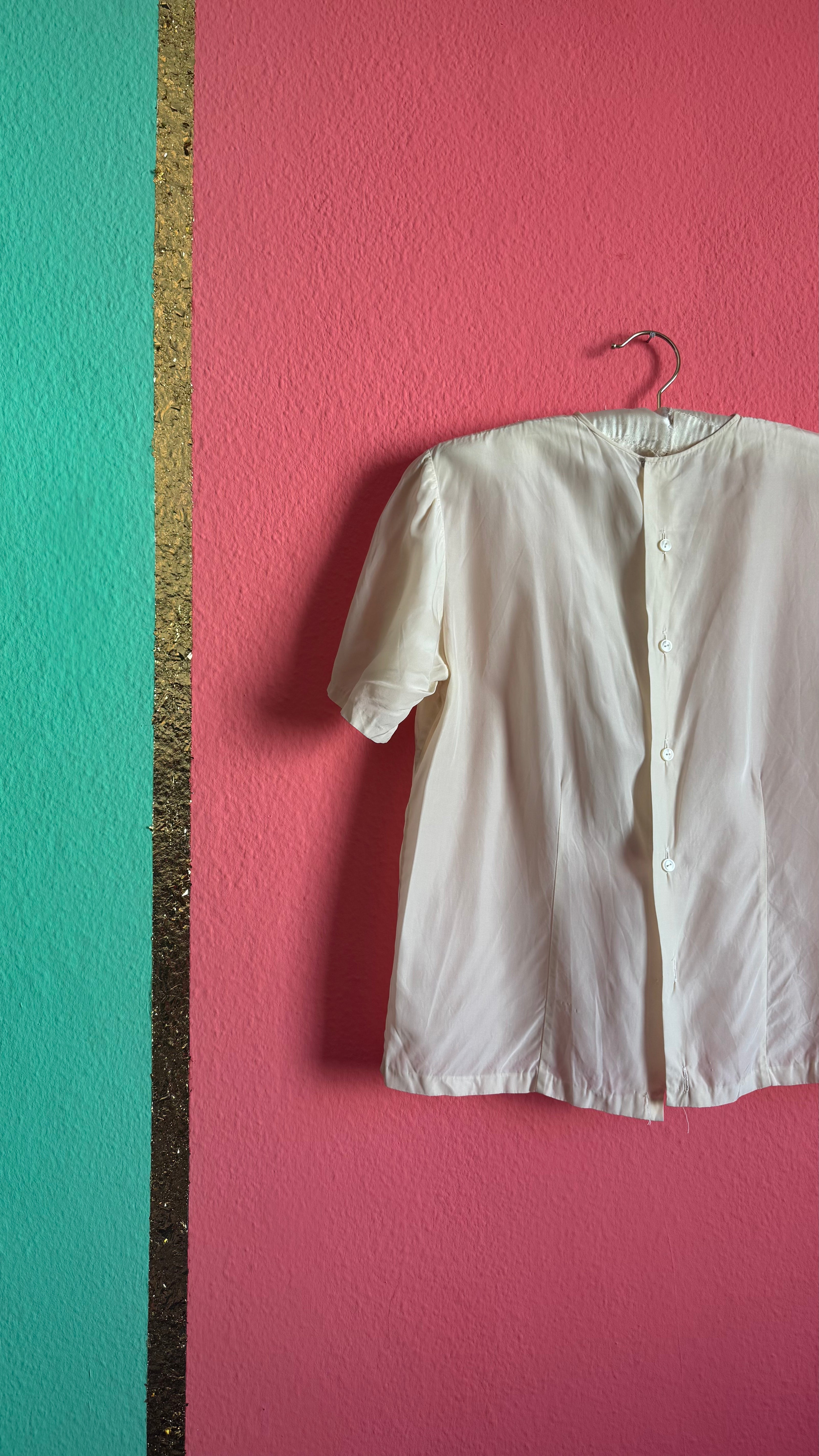 Vintage 1980s Ivory Lace Ruffle Blouse