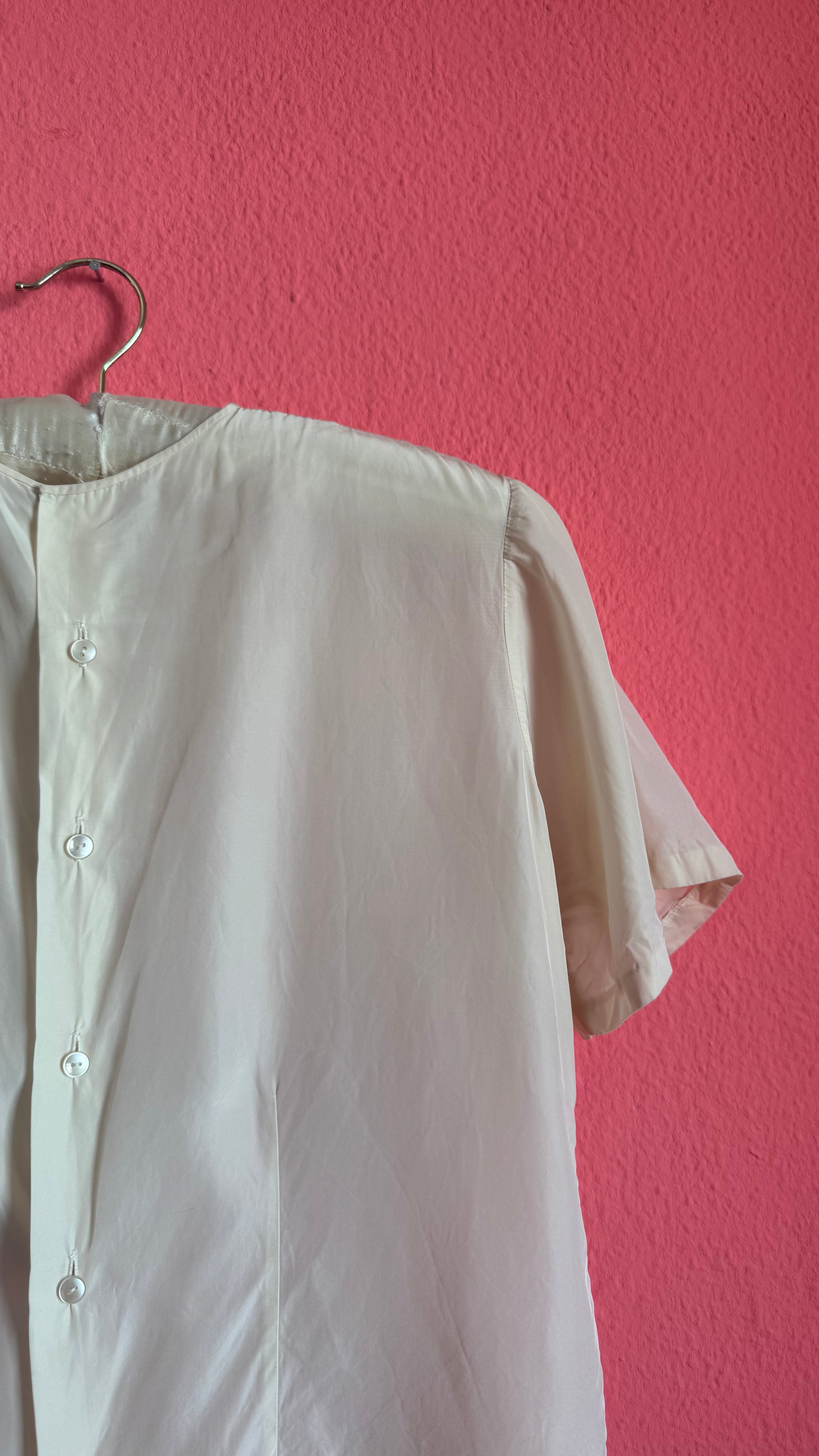 Vintage 1980s Ivory Lace Ruffle Blouse