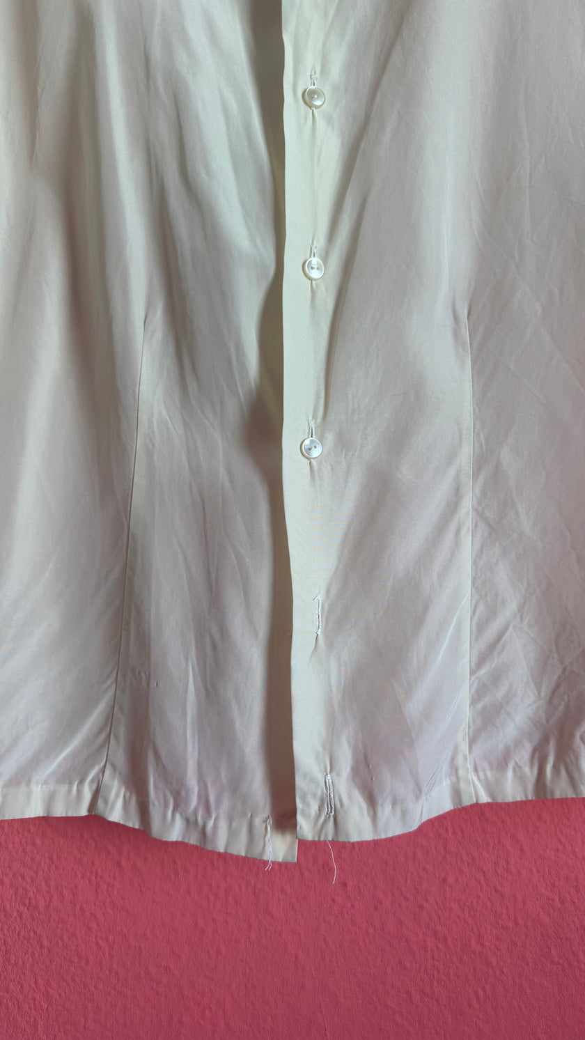 Vintage 1980s Ivory Lace Ruffle Blouse