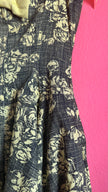 Vintage 1950s Black & Yellow Floral Cotton Blend Dress by Estevez for Grenelle