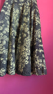 Vintage 1950s Black & Yellow Floral Cotton Blend Dress by Estevez for Grenelle
