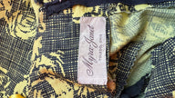 Vintage 1950s Black & Yellow Floral Cotton Blend Dress by Estevez for Grenelle
