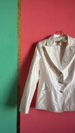 Vintage 1990s Ivory Silk Tailored Blazer