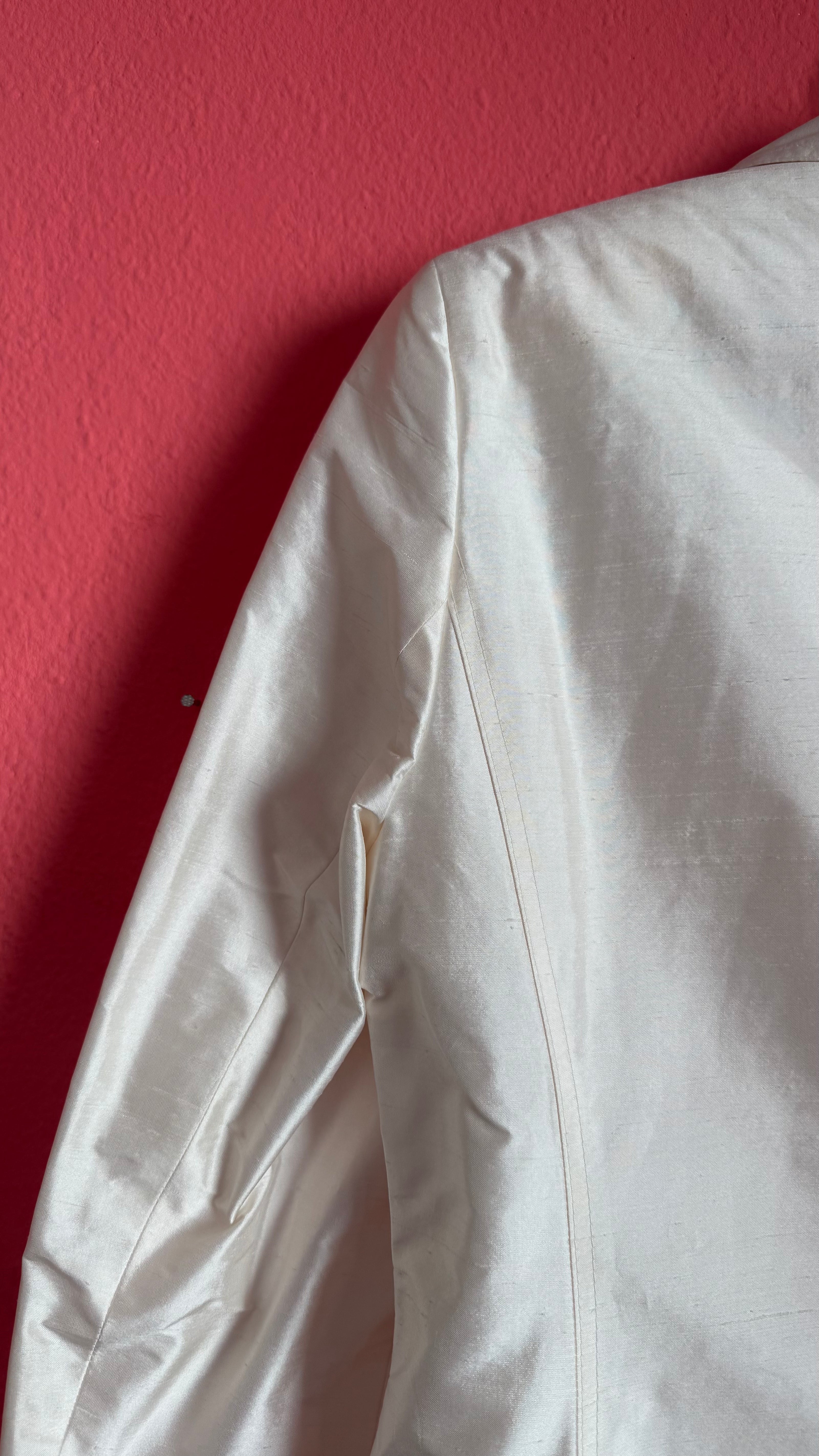 Vintage 1990s Ivory Silk Tailored Blazer