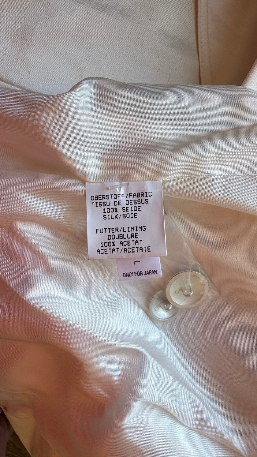 Vintage 1990s Ivory Silk Tailored Blazer