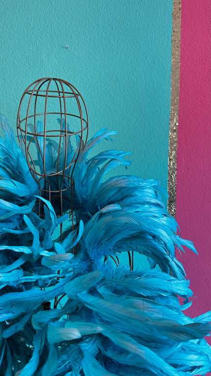 Turquoise Rooster Feather Boa | 2.2m Statement Piece