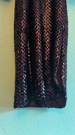 Vintage 1980s Black Sequin Midi Evening Dress