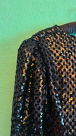 Vintage 1980s Black Sequin Midi Evening Dress
