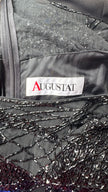 Vintage 1980s Augustat Black Beaded Evening Dress