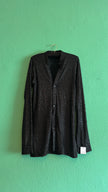 Vintage 1990s Black Mesh Shirt And Cream Side Stripe Trouser Set