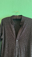 Vintage 1990s Black Mesh Shirt And Cream Side Stripe Trouser Set
