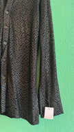 Vintage 1990s Black Mesh Shirt And Cream Side Stripe Trouser Set
