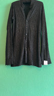 Vintage 1990s Black Mesh Shirt And Cream Side Stripe Trouser Set