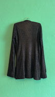 Vintage 1990s Black Mesh Shirt And Cream Side Stripe Trouser Set