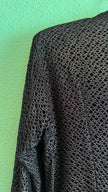 Vintage 1990s Black Mesh Shirt And Cream Side Stripe Trouser Set