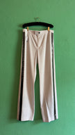 Vintage 1990s Black Mesh Shirt And Cream Side Stripe Trouser Set