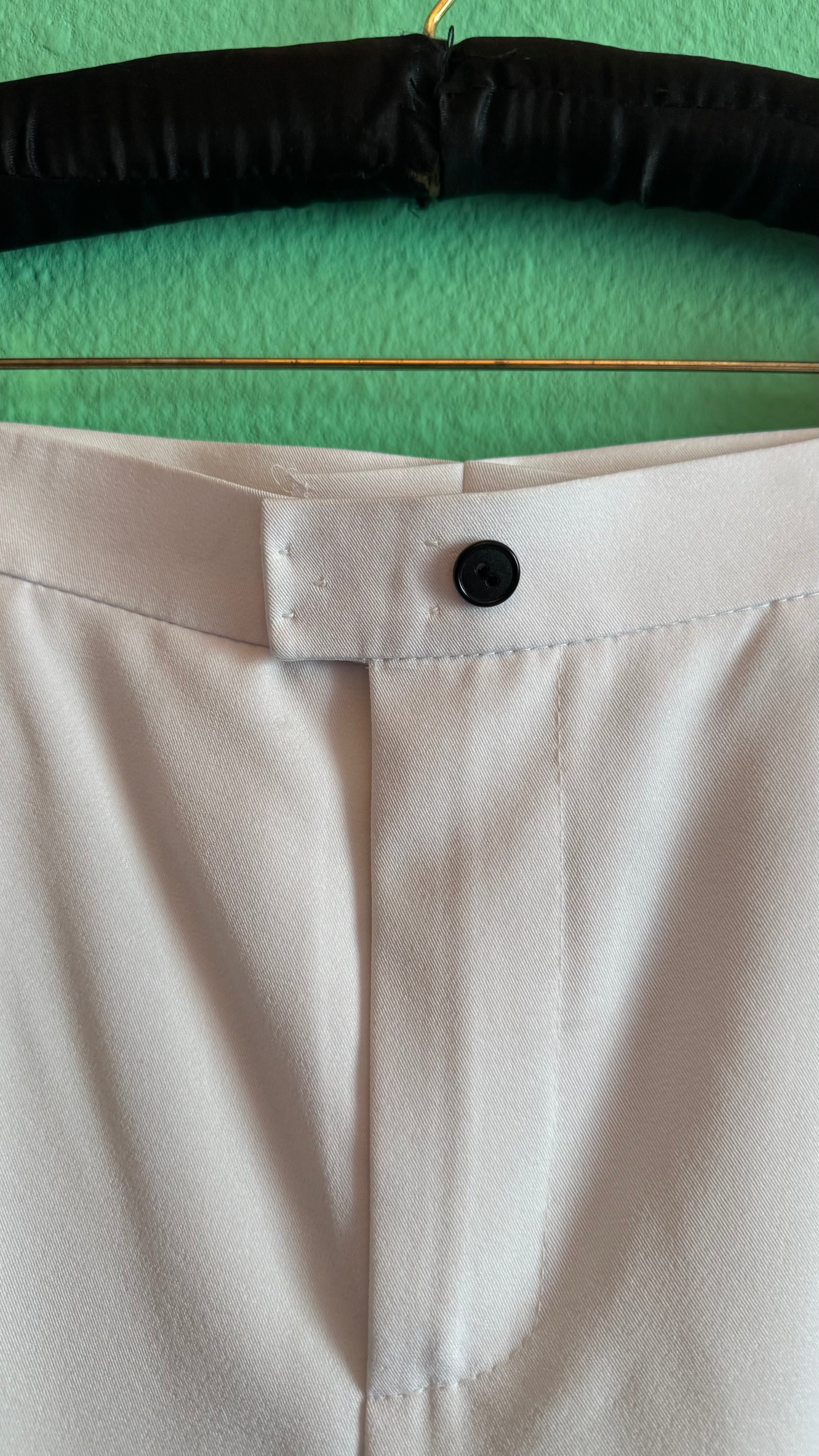 Vintage 1990s Black Mesh Shirt And Cream Side Stripe Trouser Set