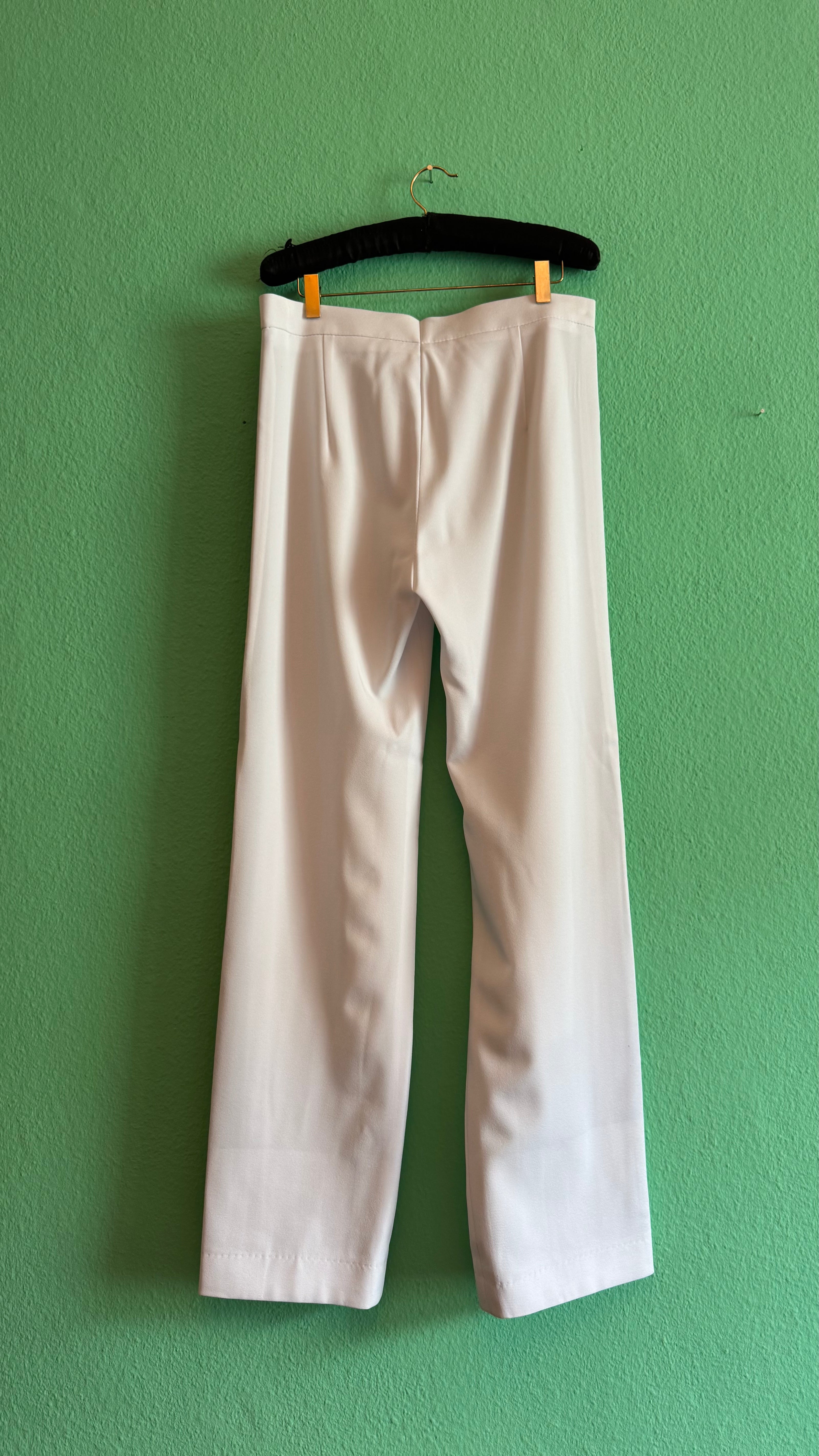 Vintage 1990s Black Mesh Shirt And Cream Side Stripe Trouser Set