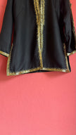 Vintage 1980s Black Jacket With Gold Braided Trim