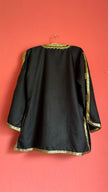 Vintage 1980s Black Jacket With Gold Braided Trim