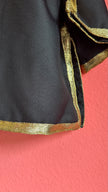 Vintage 1980s Black Jacket With Gold Braided Trim
