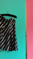 Vintage 1980s Black And Gold Metallic One-Shoulder Top