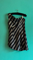 Vintage 1980s Black And Gold Metallic One-Shoulder Top