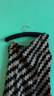 Vintage 1980s Black And Gold Metallic One-Shoulder Top