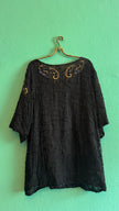 Vintage 1980s Lione Black Beaded Sequin Blouse