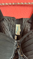 Vintage 1990s Mocca Black Sequin Bustier Top