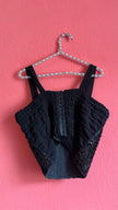 Vintage 1990s Mocca Black Sequin Bustier Top
