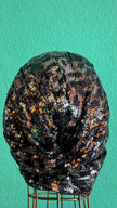 Vintage 1980s Black Sequin Turban Hat