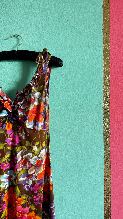 Vintage Floral Maxi Dress – Fluid Botanical Statement