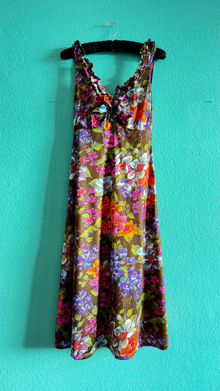 Vintage Floral Maxi Dress – Fluid Botanical Statement