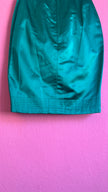 Vintage 1990s Amarotico Emerald Green Silk Pencil Skirt