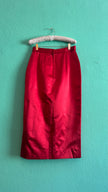Vintage 1980s Trixi Becker Red Silk Pencil Skirt