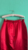 Vintage 1980s Trixi Becker Red Silk Pencil Skirt