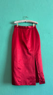 Vintage 1980s Trixi Becker Red Silk Pencil Skirt