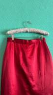 Vintage 1980s Trixi Becker Red Silk Pencil Skirt