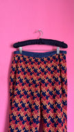 Vintage 1990s Wool Jacquard Trousers With Geometric Pattern
