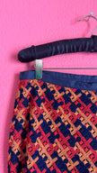 Vintage 1990s Wool Jacquard Trousers With Geometric Pattern