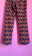 Vintage 1990s Wool Jacquard Trousers With Geometric Pattern