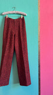 Vintage Estimated 1990s Red Bouclé Wool Trousers