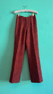 Vintage Estimated 1990s Red Bouclé Wool Trousers
