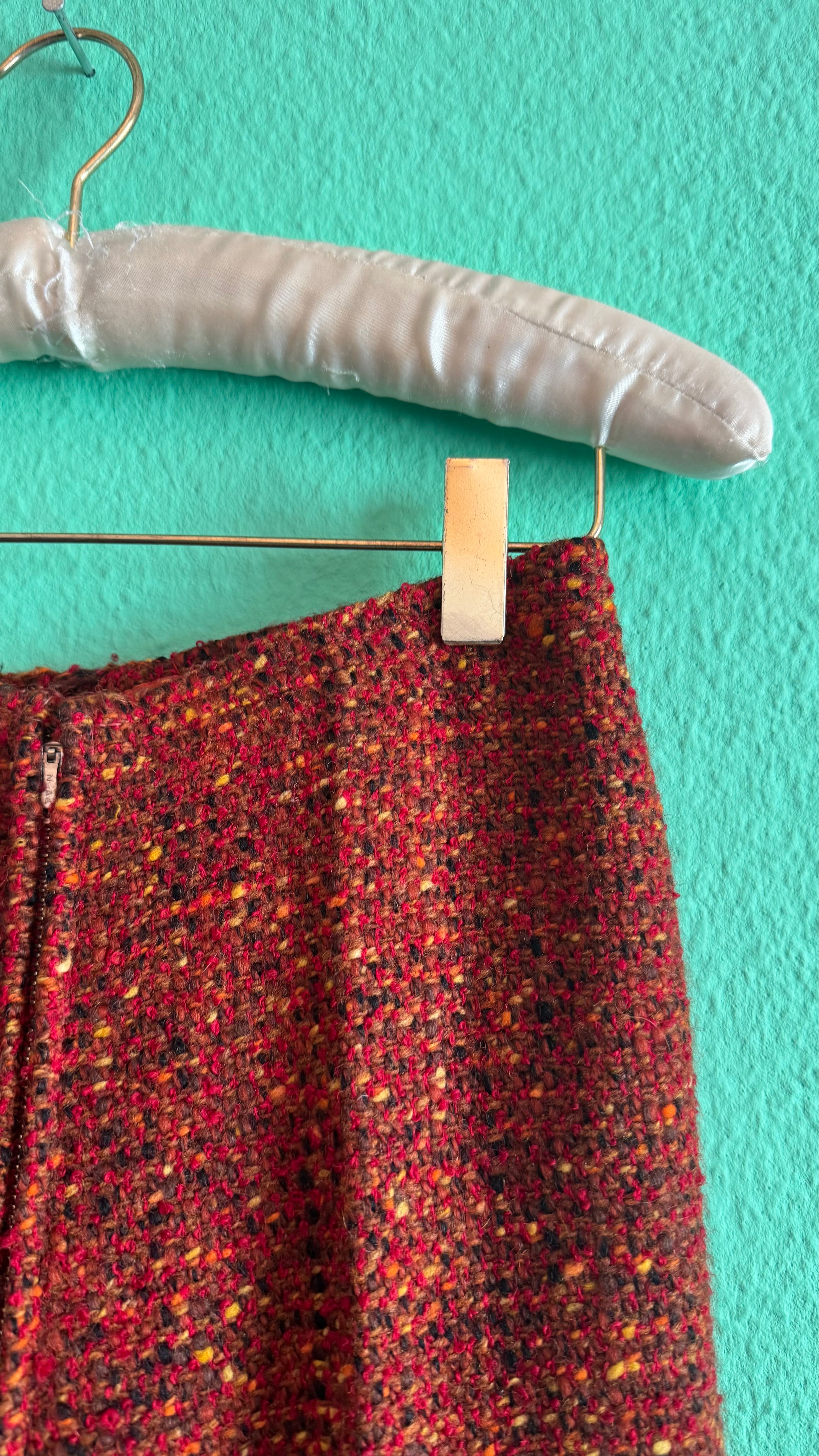 Vintage Estimated 1990s Red Bouclé Wool Trousers
