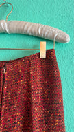 Vintage Estimated 1990s Red Bouclé Wool Trousers