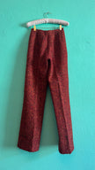 Vintage Estimated 1990s Red Bouclé Wool Trousers