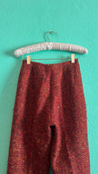 Vintage Estimated 1990s Red Bouclé Wool Trousers