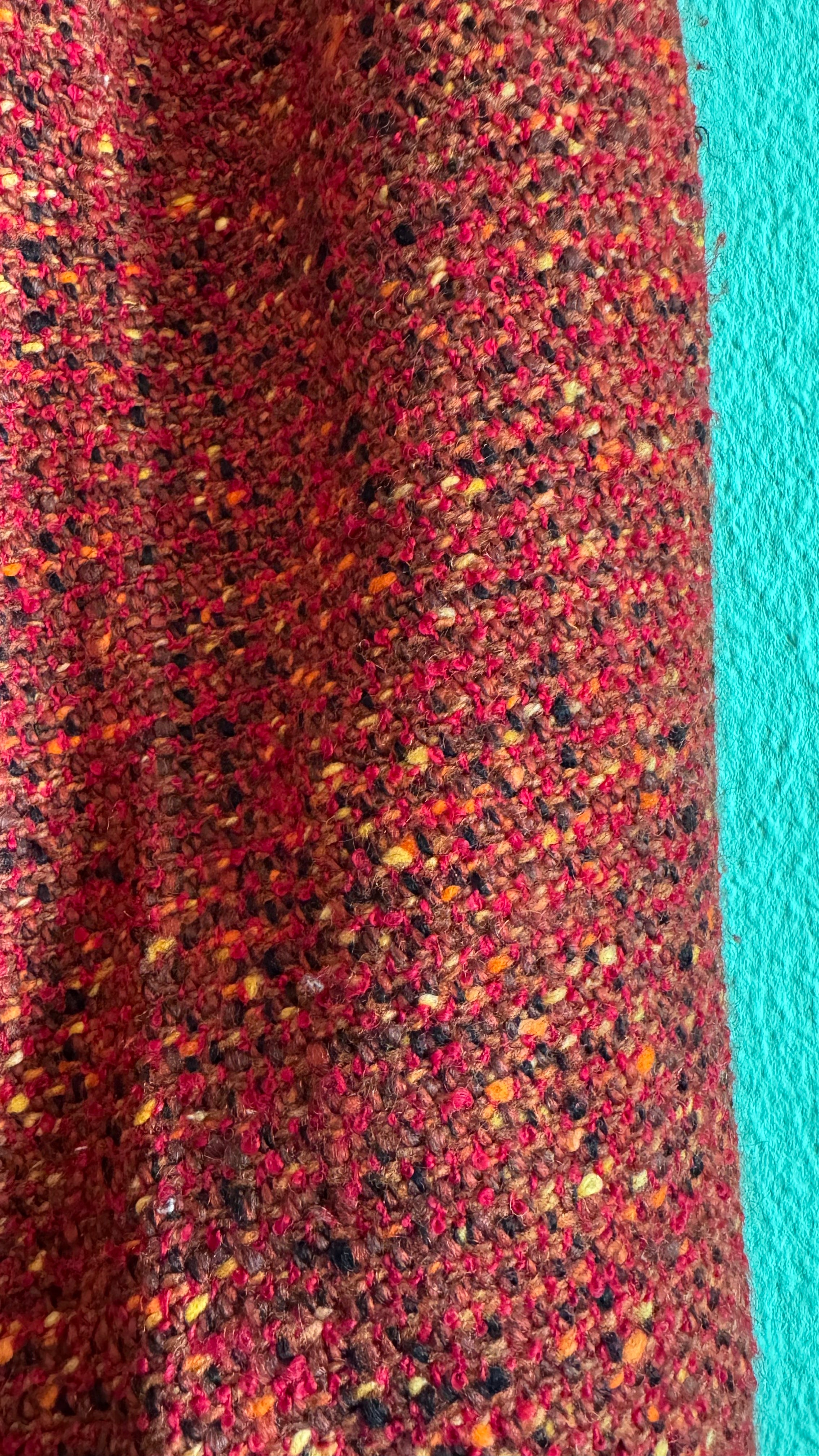 Vintage Estimated 1990s Red Bouclé Wool Trousers