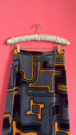 Vintage 1970s Grey Velvet Geometric Maxi Skirt